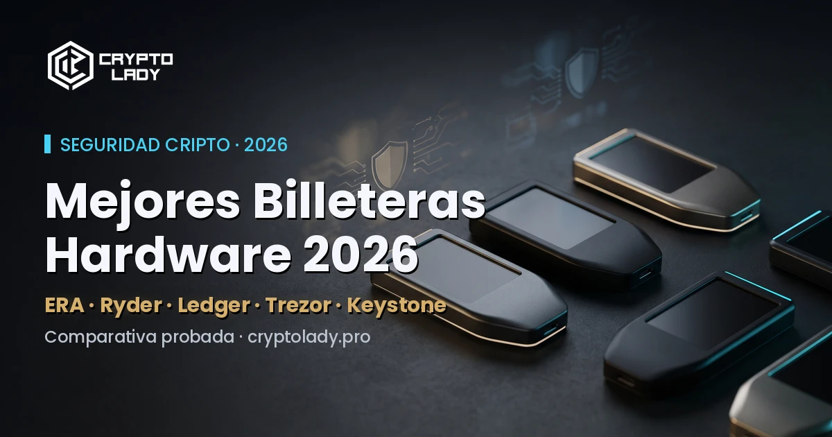 🔐 Mejores Billeteras Hardware 2026 — ERA vs Ryder vs Ledger vs Trezor vs Keystone (probadas)